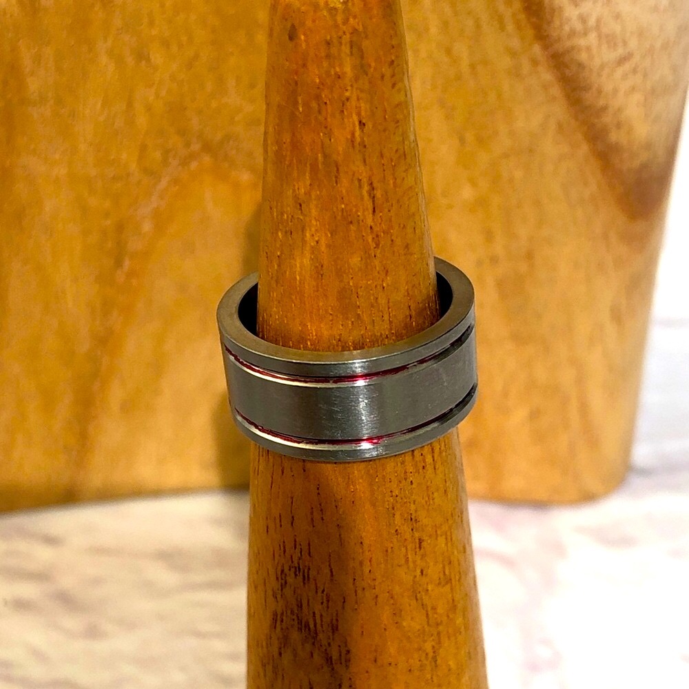 Estate Steel or Tungsten Men's Silver Ring size 8